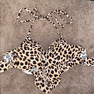 Leopard Print Bikini Top